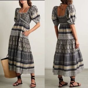 Sea Tasha Midi Gray Dress Blue Size XS